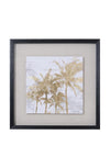 Fern Cottage Gold Leaf Palm Tree Black Framed Art, 50x50cm