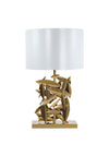 Fern Cottage Leaf Abstract Table Lamp, Gold