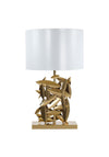 Fern Cottage Leaf Abstract Table Lamp, Gold