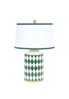 Fern Cottage Harlequin Table Lamp, Emerald Green