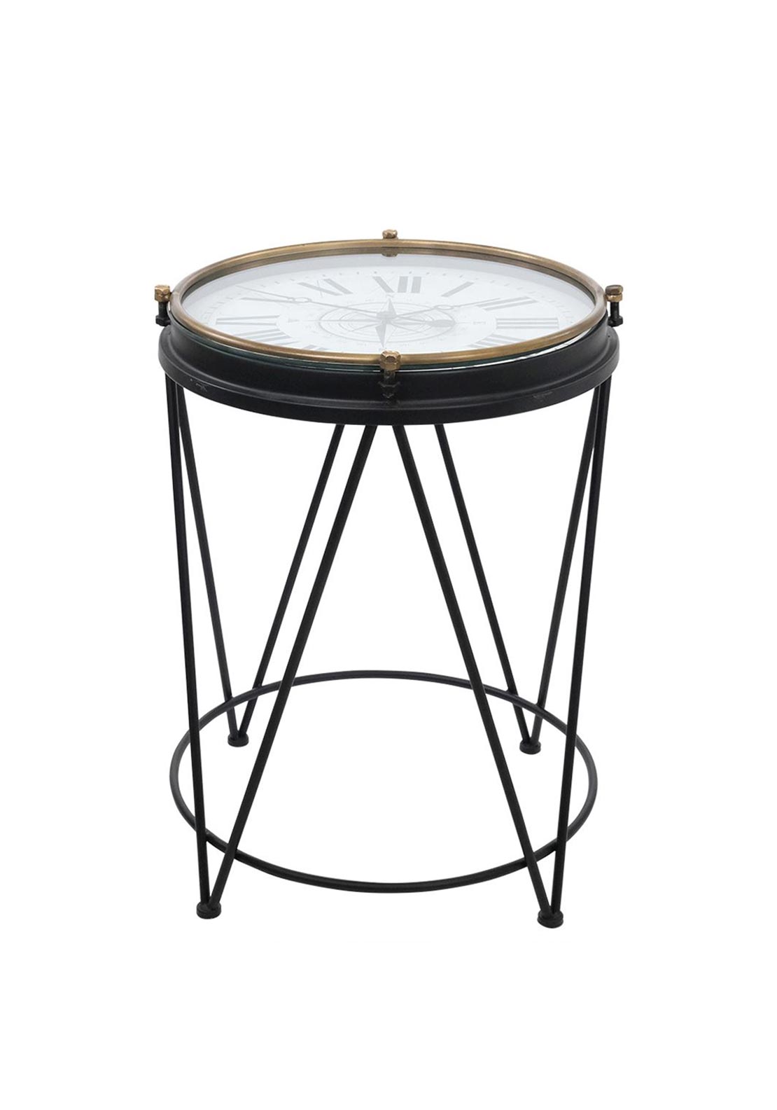 Fern Cottage Large Metal Clock Table, 63x74cm