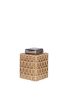 Fern Cottage Small Square Embossed Jar, Gold
