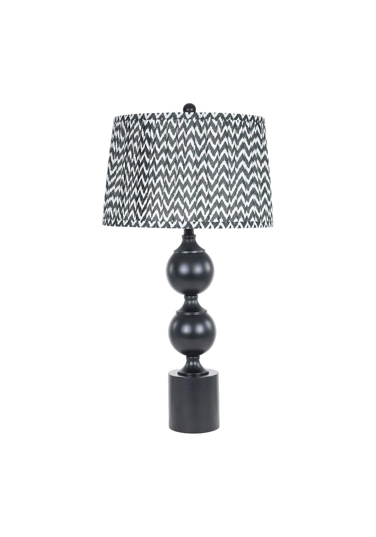 Fern Cottage Table Lamp with Pleated Shade, Black