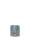 Fern Cottage Bubble Candle Holder, Metallic Blue