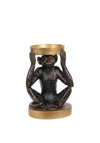 Fern Cottage Monkey Medium Candle Holder, Gold
