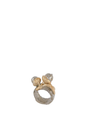 Fern Cottage Ceramic Acorn Napkin Ring, Gold