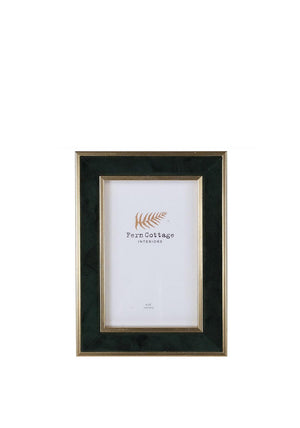 Fern Cottage Green Velvet Gold 4 x 6” Photo Frame