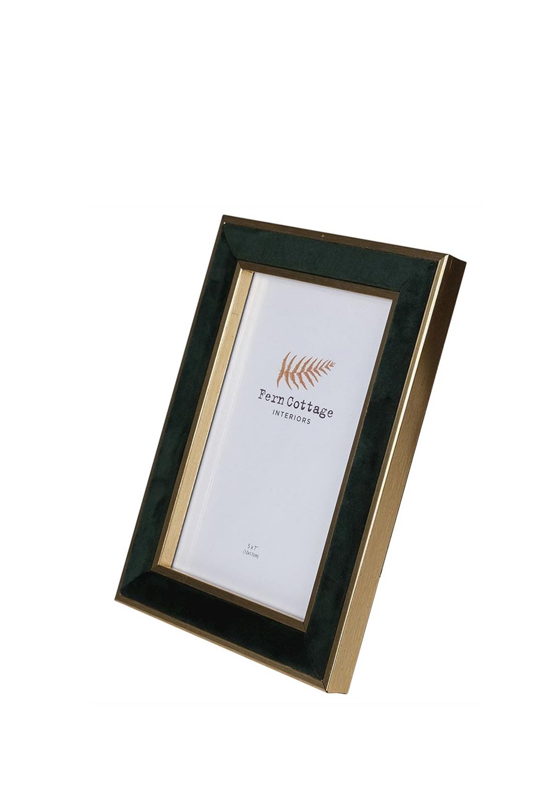 Fern Cottage Green Velvet Gold 5 x 7” Photo Frame