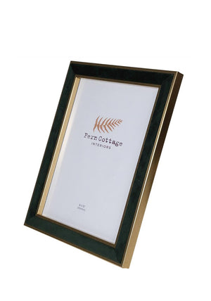 Fern Cottage Green Velvet Gold 8 x 10” Photo Frame