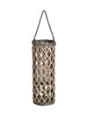 Fern Cottage Interiors Bamboo Wicker Hanging Candle Holder, Beige