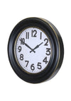 Fern Cottage Metal Wall Clock, Black