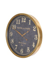 Fern Cottage Metal Wall Clock, Black & Gold