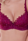 Lepel Fiore Lace Plunge Bra, Berry Pink