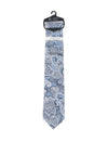 Fletchers Gallery Jaquard Print Tie & Pocket Square Set, Blue