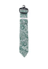 Fletchers Gallery Jaquard Print Tie & Pocket Square Set, Green