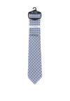 Fletchers Gallery Geometric Print Tie & Pocket Square Set, Blue