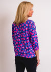 Leon Collection Abstract Floral Top, Purple & Pink
