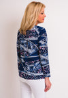 Leon Collection Denim Print Top, Navy