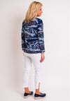 Leon Collection Denim Print Top, Navy
