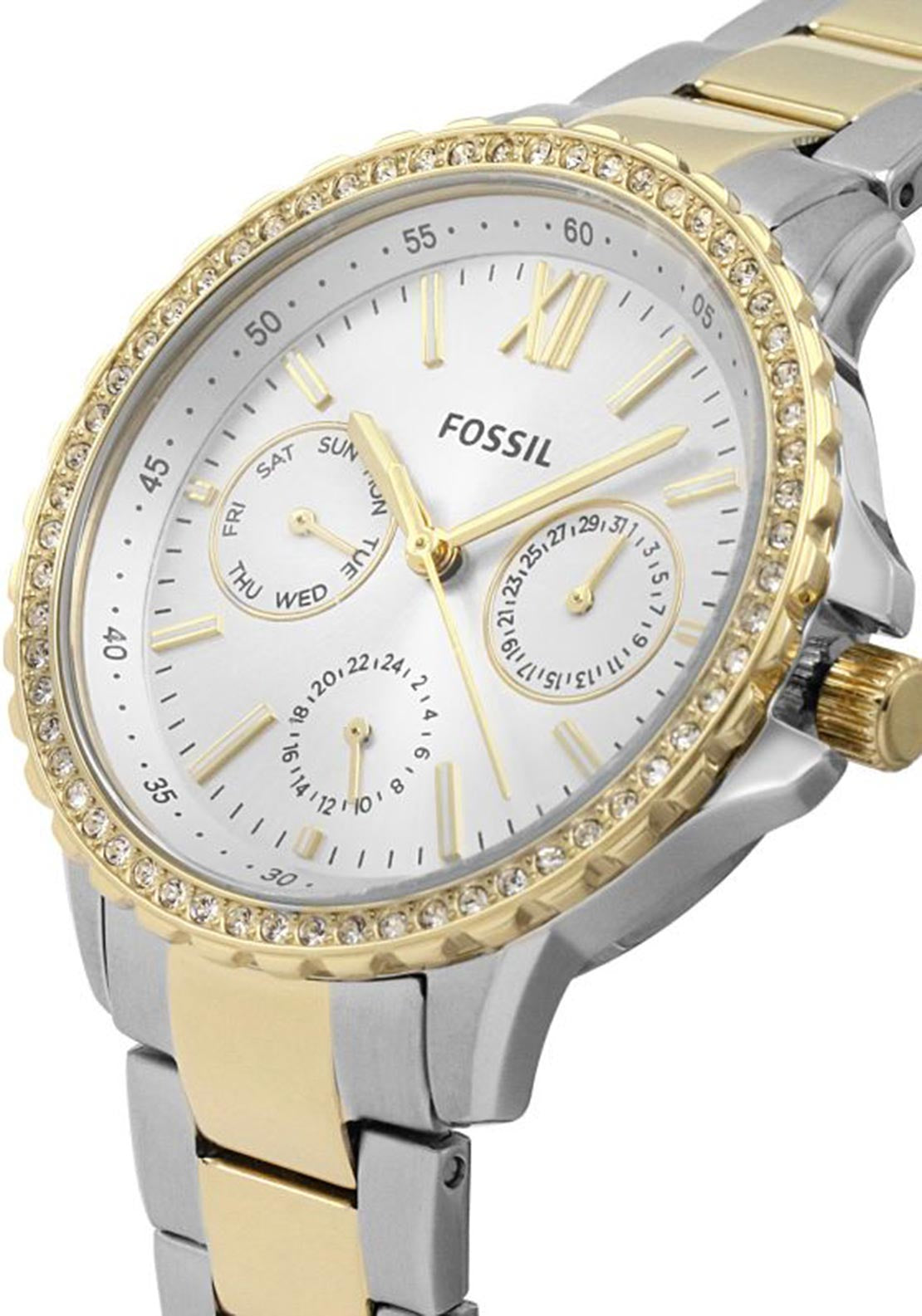 Fossil Izzy Multifunction Two-Tone Watch, Gold & Silver