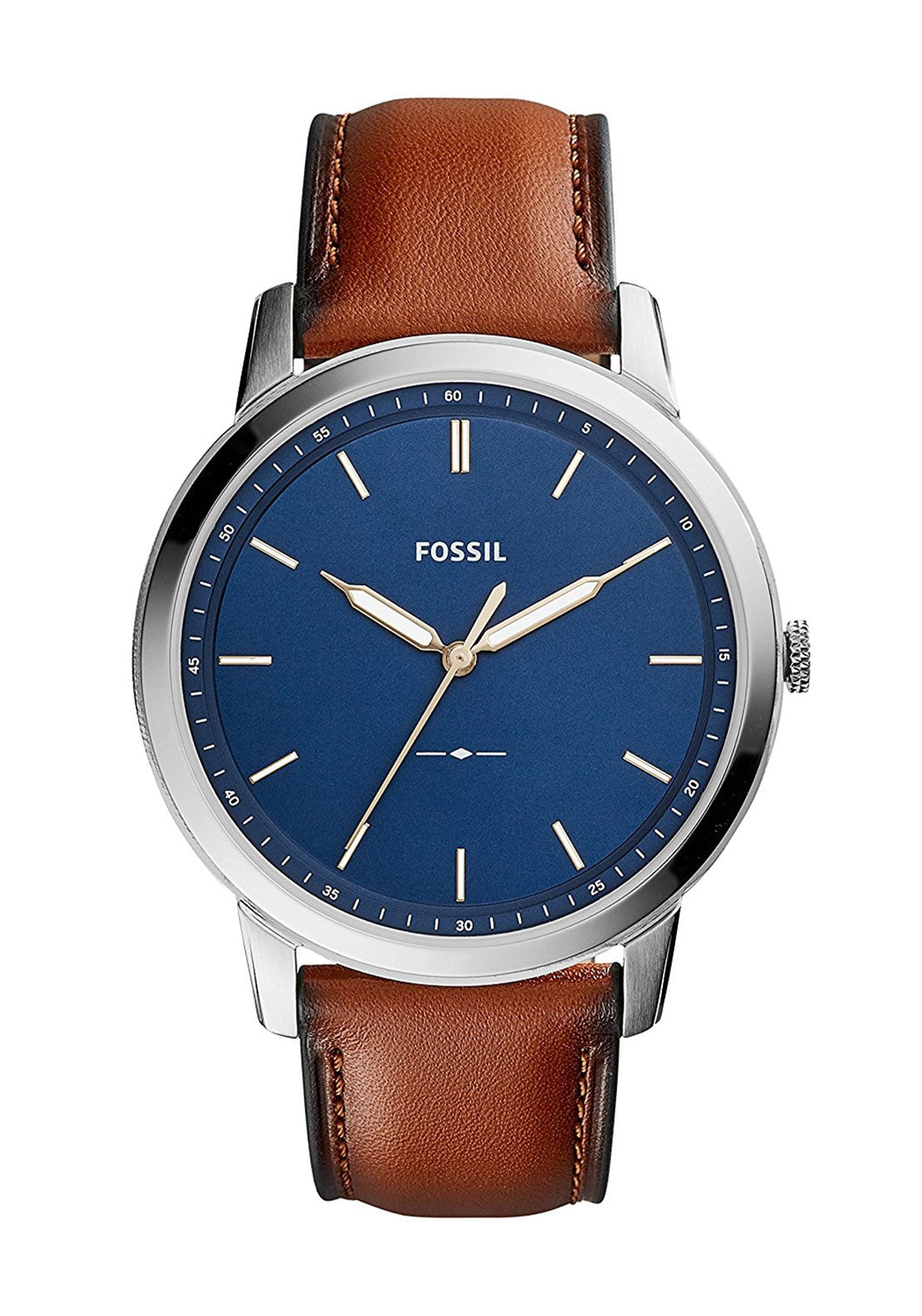 Fossil Mens Three Hand Gradient Leather Watch, Brown