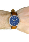 Fossil Mens Three Hand Gradient Leather Watch, Brown