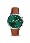 Fossil Neutra Chronograph Luggage Leather Watch, Green & Brown