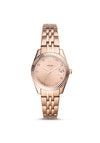 Fossil Scarlette Mini Three-Hand Stainless Steel Watch, Rose Gold