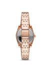 Fossil Scarlette Mini Three-Hand Stainless Steel Watch, Rose Gold & Blue