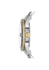 Fossil Three-Hand Two-Toned Stainless-Steel Watch, Black, Silver & Gold
