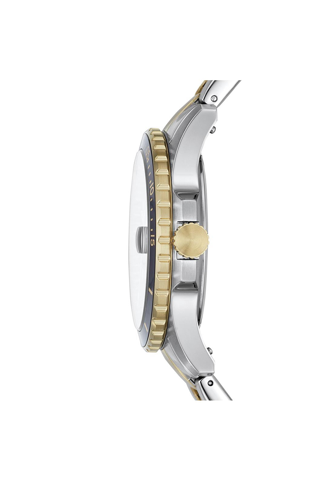Fossil Three-Hand Two-Toned Stainless-Steel Watch, Black, Silver & Gold