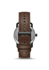 Fossil Copeland Three-Hand Brown Leather Watch, Black & Brown