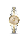 Fossil Scarlette Stainless Steel Watch, Silver & Gold