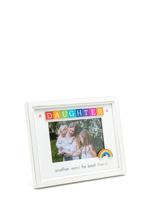 Shudehill Giftware Rainbow Daughter Scrabble Frame, 6"x4"
