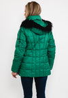 Frandsen Faux Fur Hood Quilted Jacket, Emerald Green