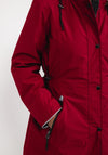 Frandsen Reversible Zip Long Coat, Red & Black