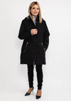 Frandsen Reversible Zip Long Coat, Black & Grey