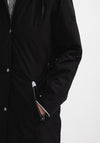 Frandsen Reversible Zip Long Coat, Black & Grey