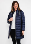 Frandsen Long Quilted Coat, Navy