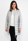 Frandsen Long Quilted Coat, Silver