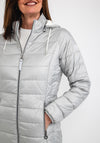 Frandsen Long Quilted Coat, Silver