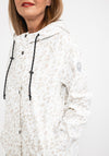 Frandsen Water Resistant Long Raincoat, White & Beige
