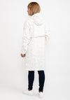 Frandsen Water Resistant Long Raincoat, White & Beige