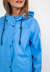 Frandsen Water Resistant Long Raincoat, Azure Blue