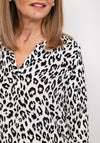 Frank Walder Leopard Print Tunic Top, White Multi
