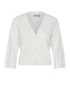 Fransa Knitted Blume Button Cardigan, Antique White