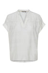 Fransa Short Sleeve Tian Blouse, Blanc De Blanc