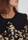 Fransa Cotton Frill Neck Collar, Black