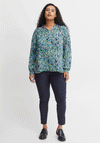 Fransa Floral Nynne Blouse, Blue