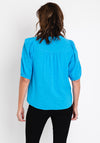 Fransa Bobbi Puff Sleeve Blouse, Azure Blue